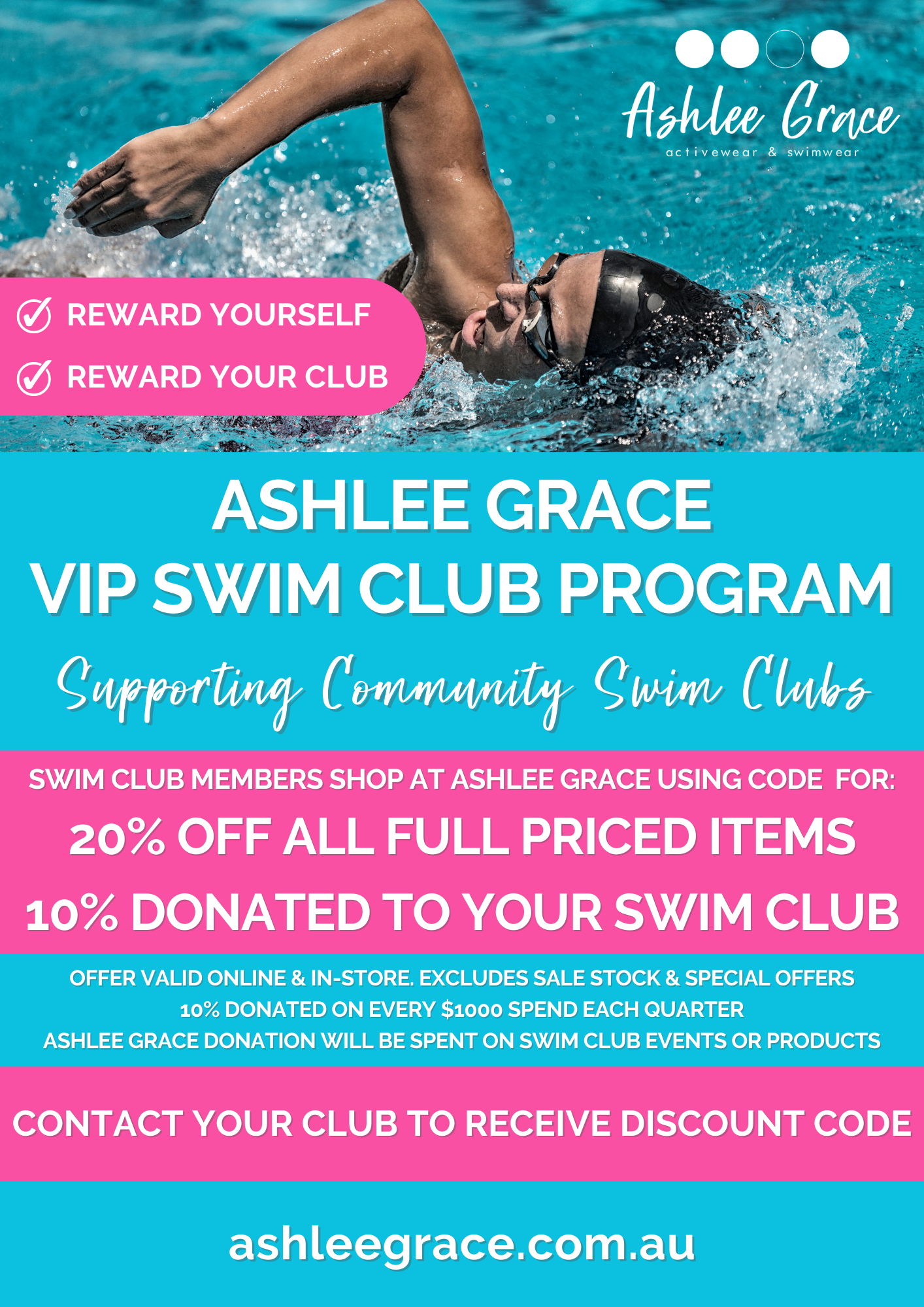 Swim Club VIP Program | Ashlee Grace Activewear & Swimwear