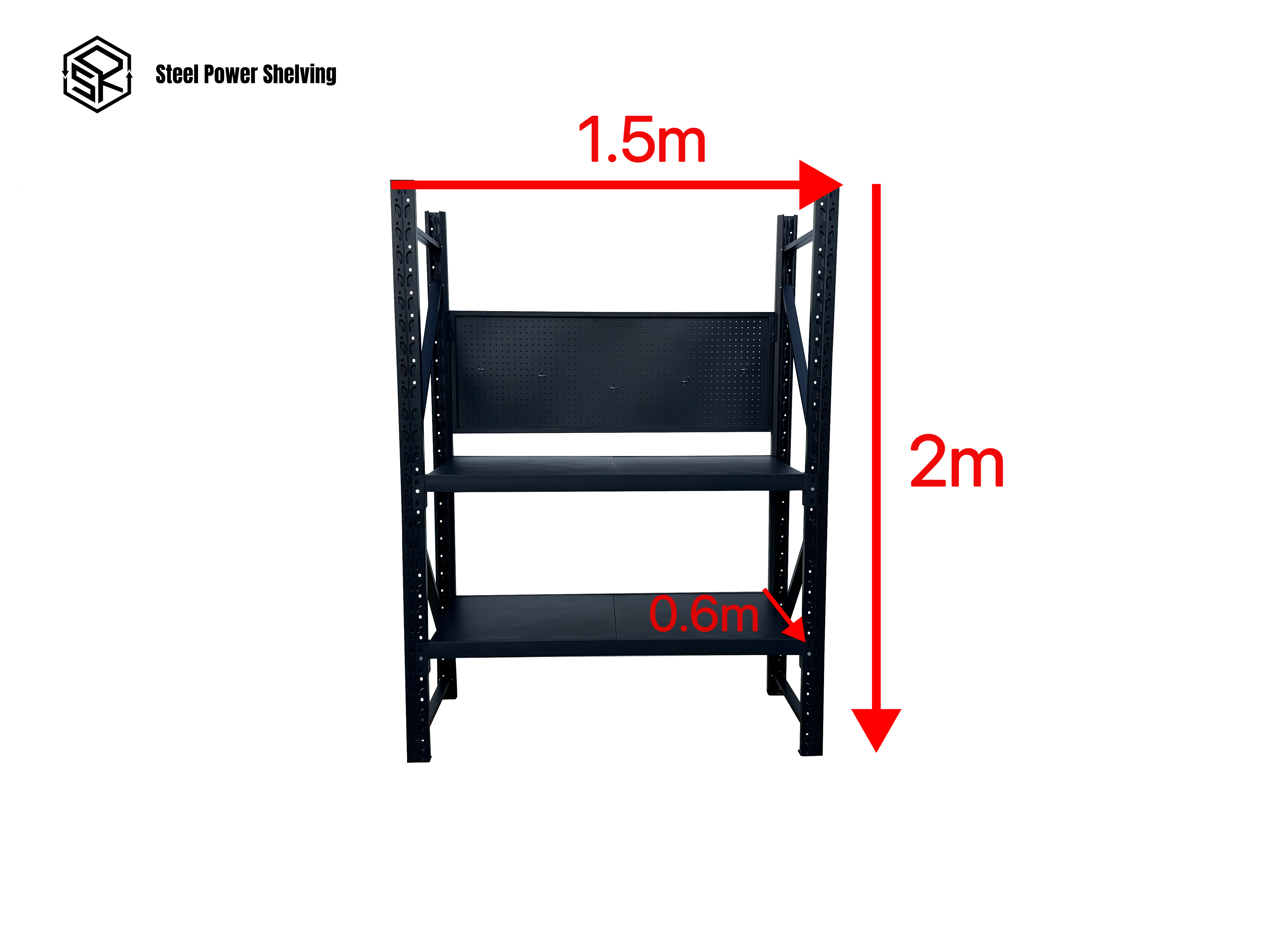 Picture of Workstation with pegboard - workbench 2.0m(H)x1.5m(L)x0.6m(D)600kg