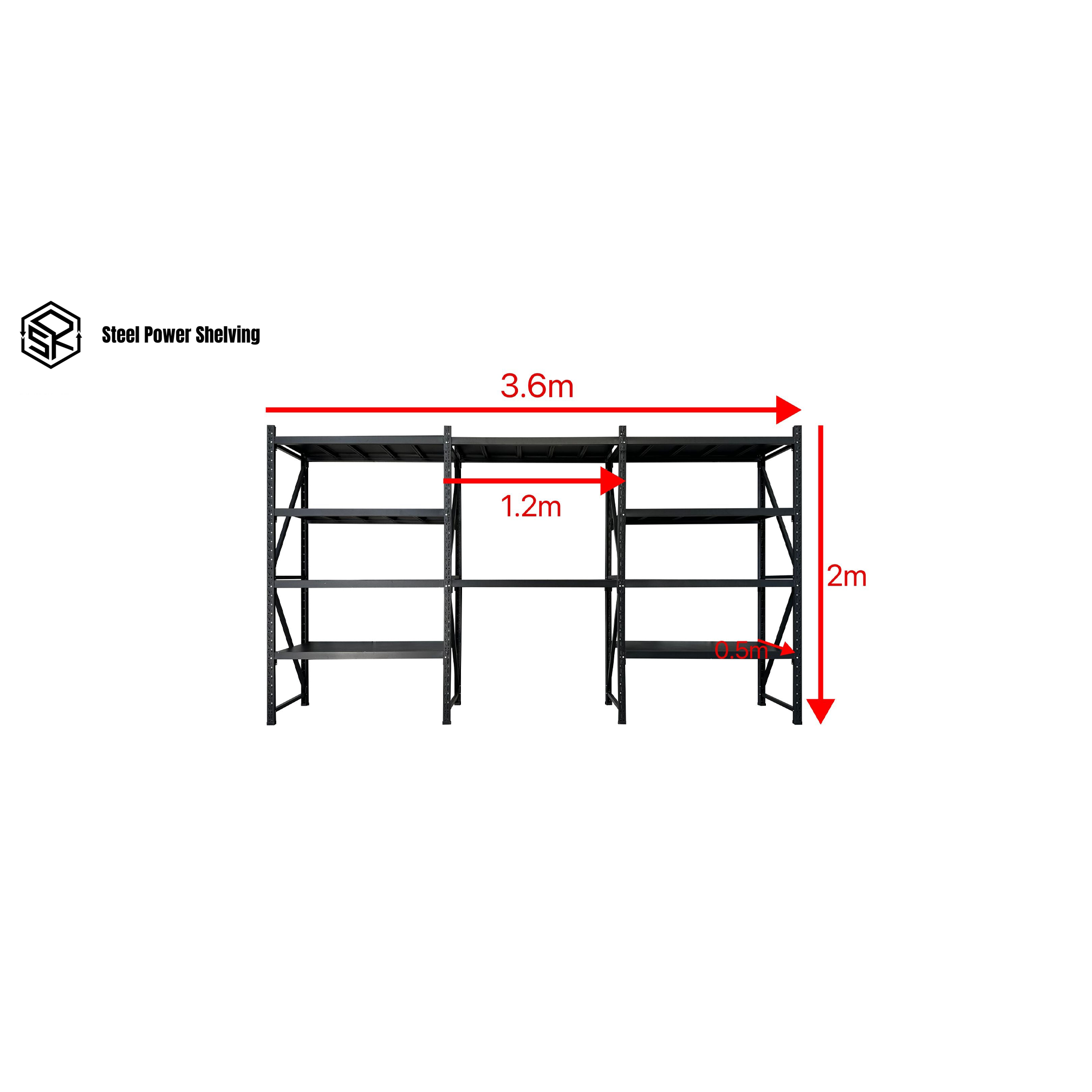 Picture of Shelf 2.0m(H)x3.6m(L)x0.5m(D)2000kg Shelving+Workbench