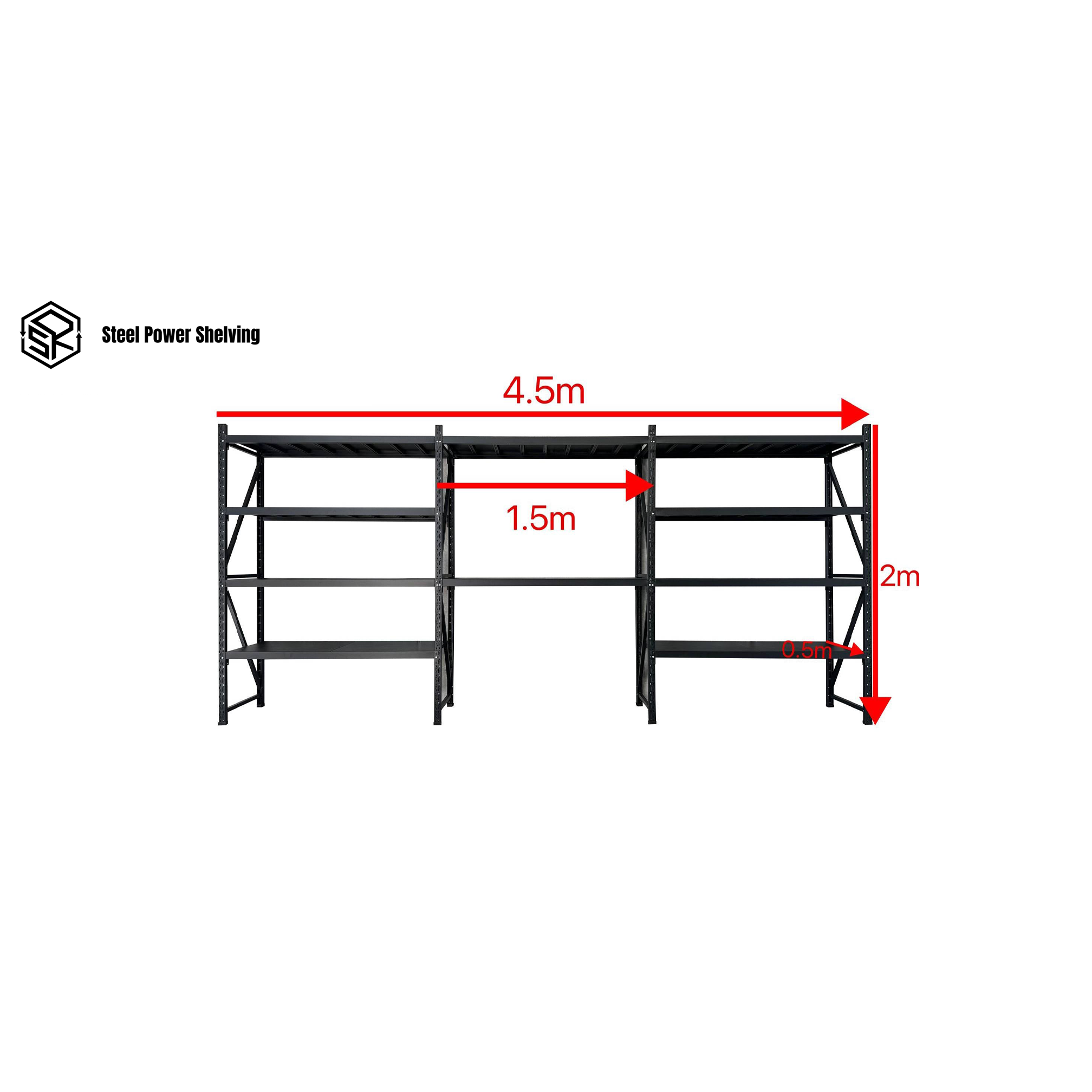 Picture of Shelf 2.0m(H)x4.5m(L)x0.5m(D)2000kg Shelving+Workbench