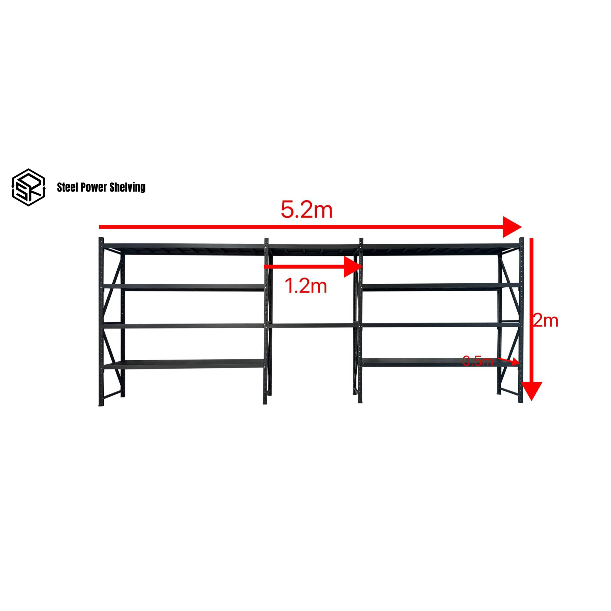 Picture of Shelf 2.0m(H)x5.2m(L)x0.5m(D)2000kg Shelving+Workbench