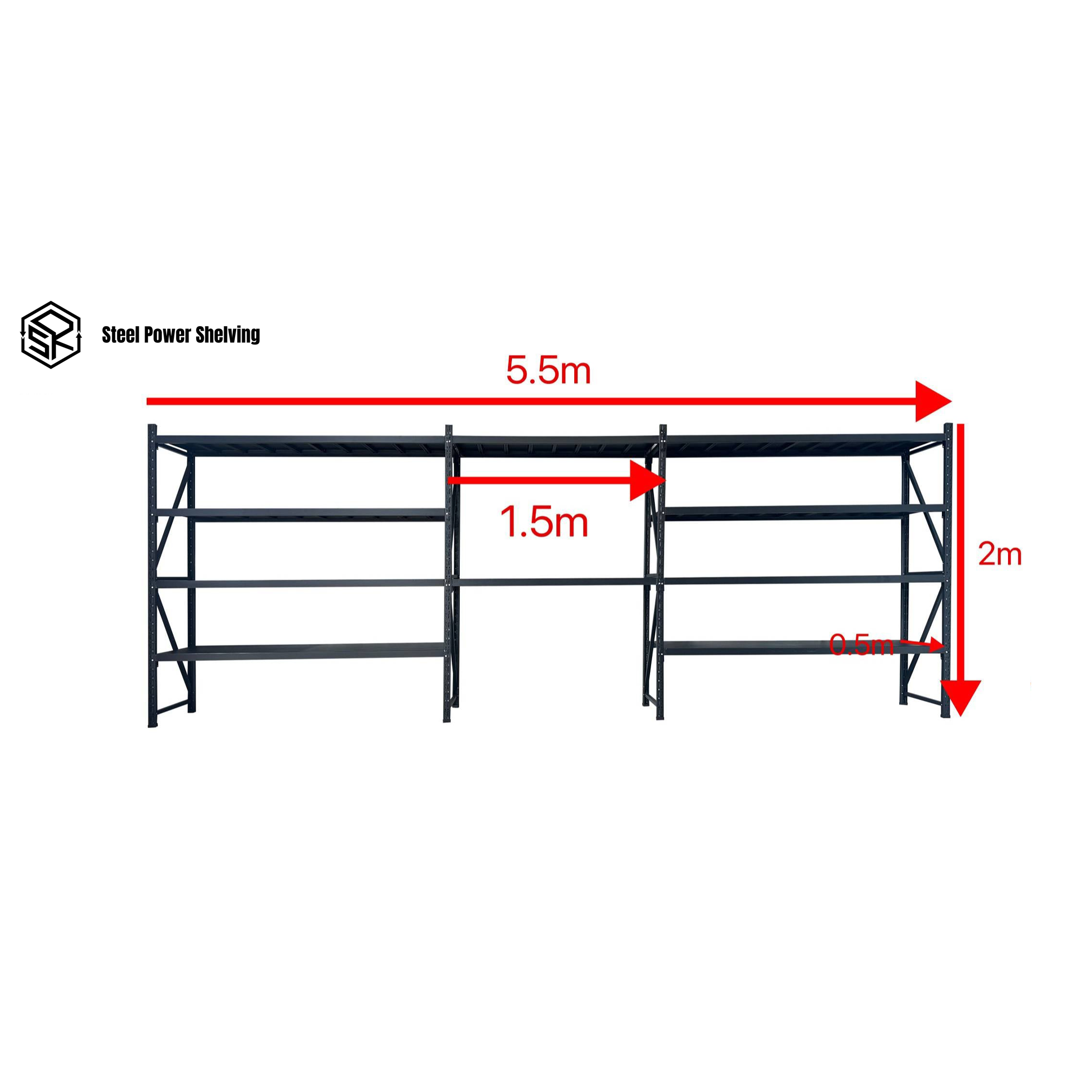 Picture of Shelf 2.0m(H)x5.5m(L)x0.5m(D)2000kg Shelving+Workbench