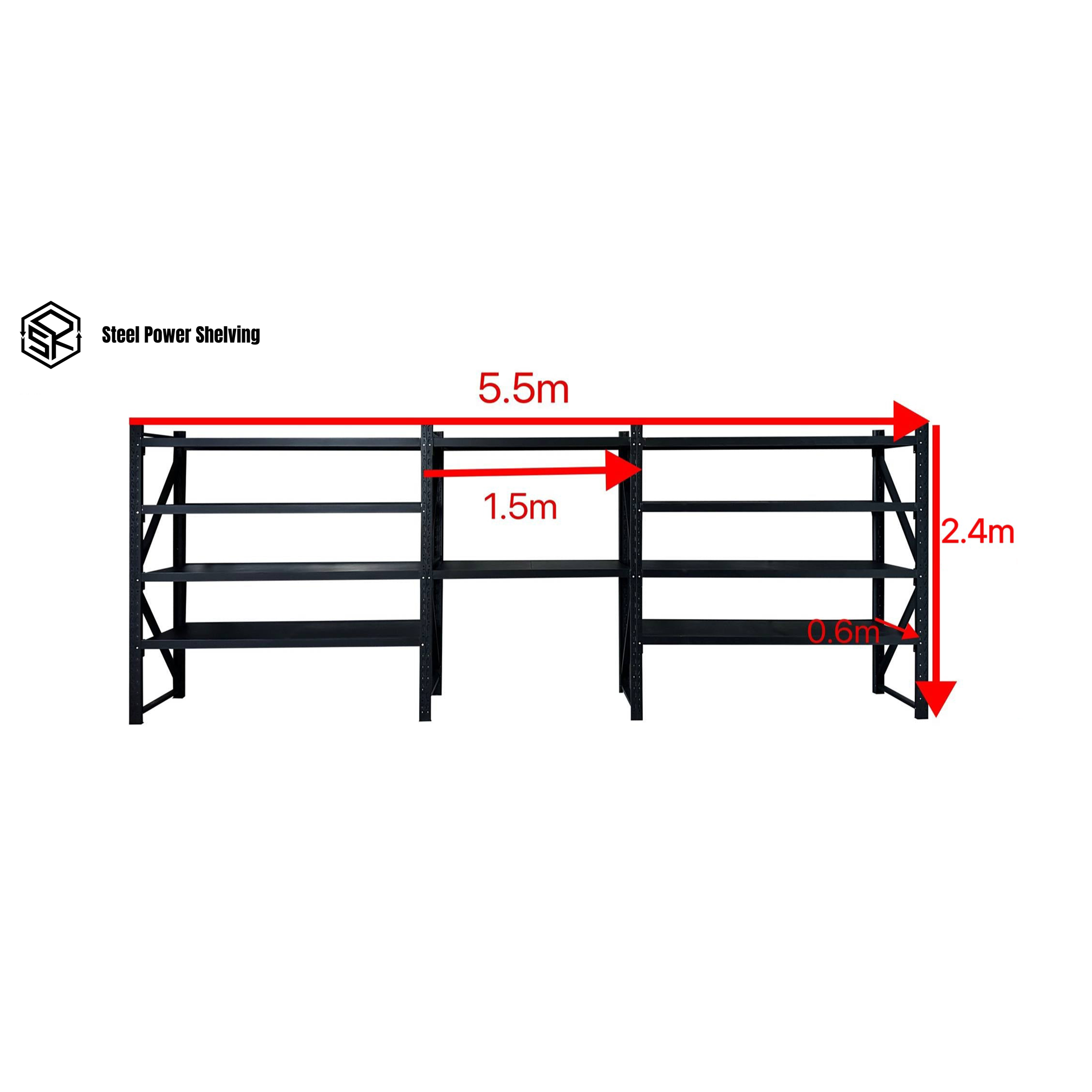 Picture of Shelf 2.4m(H)x5.5m(L)x0.6m(D)3000kg Shelving+Workbench