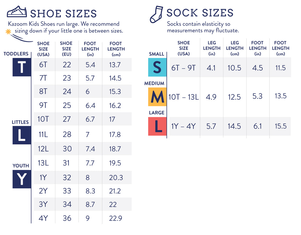 Shoe Size Chart - Toddler Shoes, Little Kids Shoes, Kids Shoes, and Youth Shoes