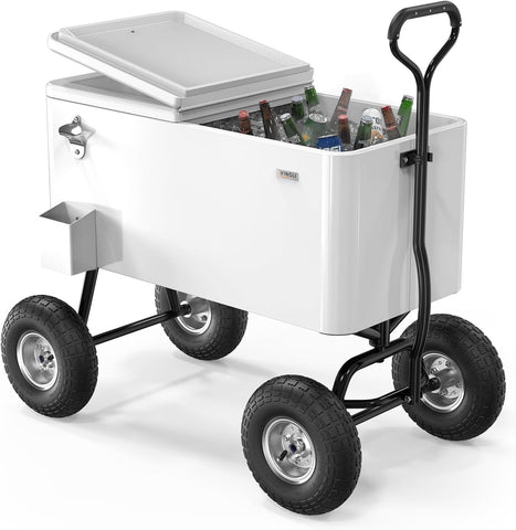VINGLI 80 Quart Wagon Rolling Cooler Ice Chest