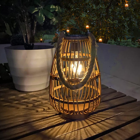 Solar Outdoor Rattan Lantern