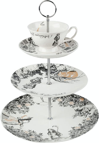 V&A Alice in Wonderland 3 Tier Cake Stand