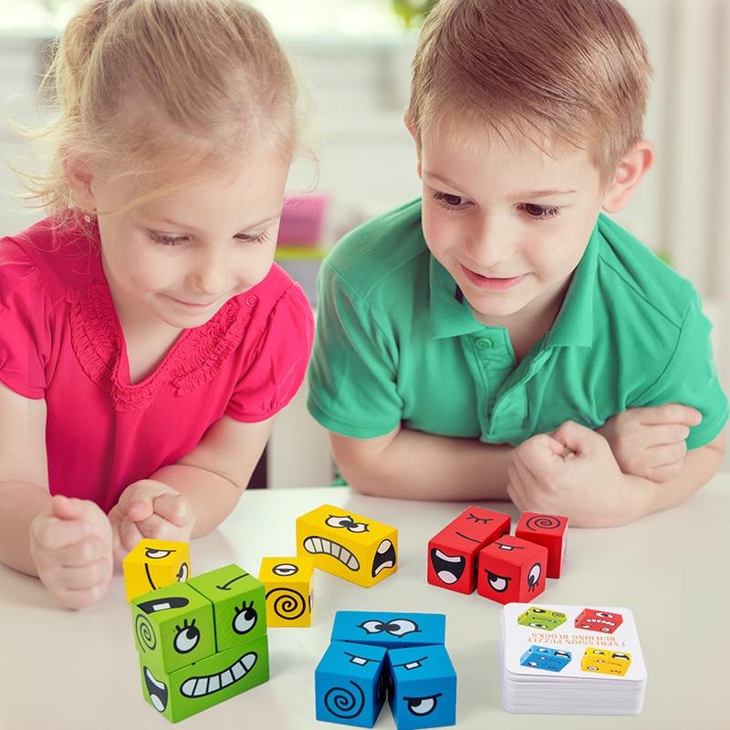 Montessori Monsters™ - Wooden Cubes Puzzle – Montessori Giochi