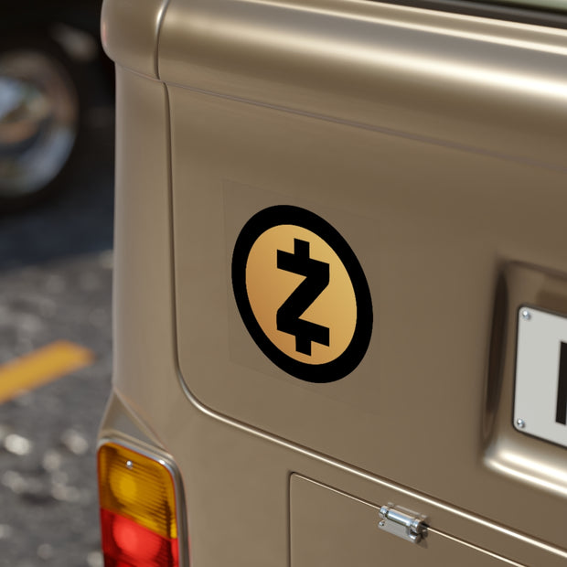 Zcash (ZEC) Transparent Outdoor Stickers, Square