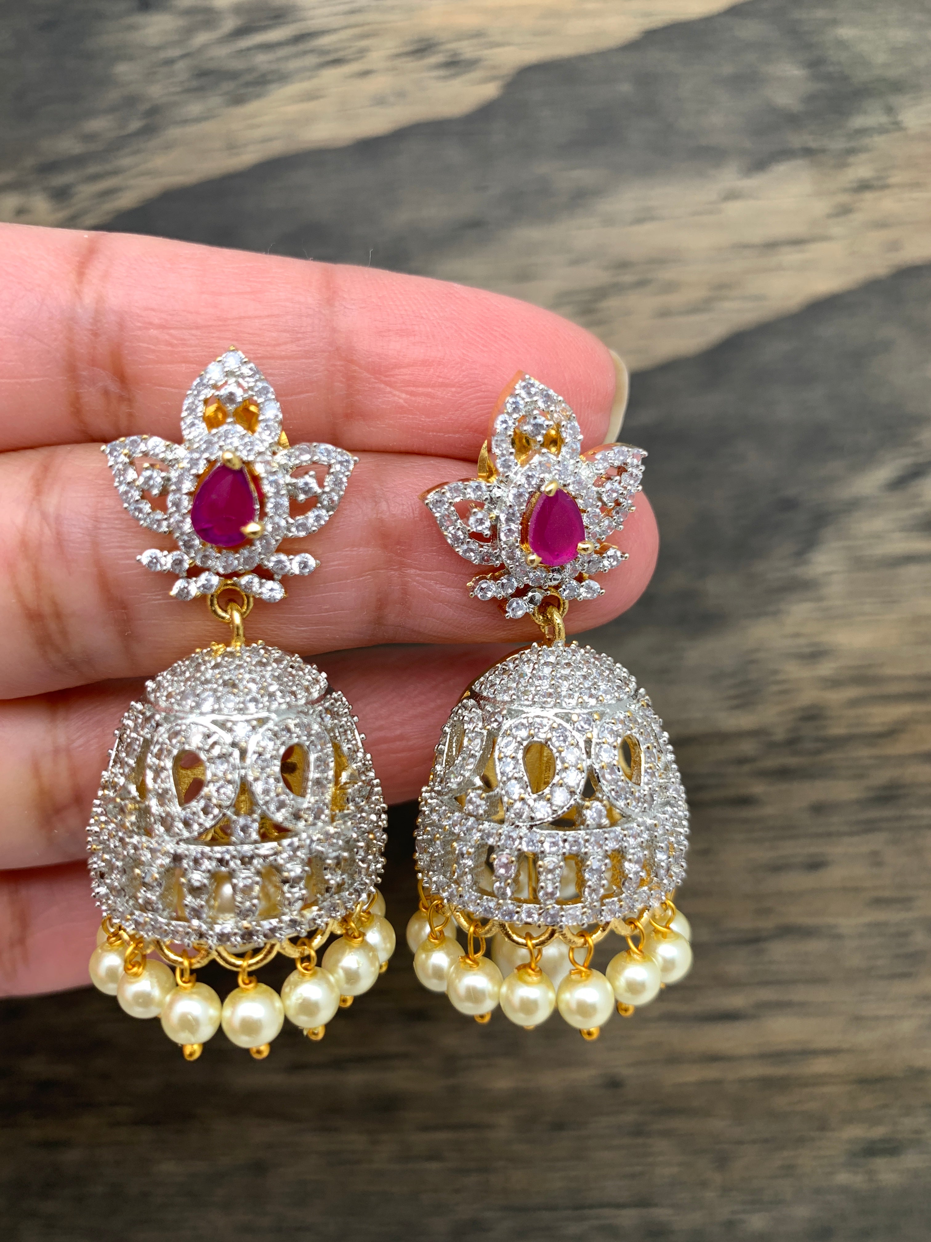 Flipkart.com - Buy Anujeet Fashion Hub Gold Plated Covering 5 metal Impon AD  Stone Jhumka Earrings For Women & Girls Copper Jhumki Earring Online at  Best Prices in India