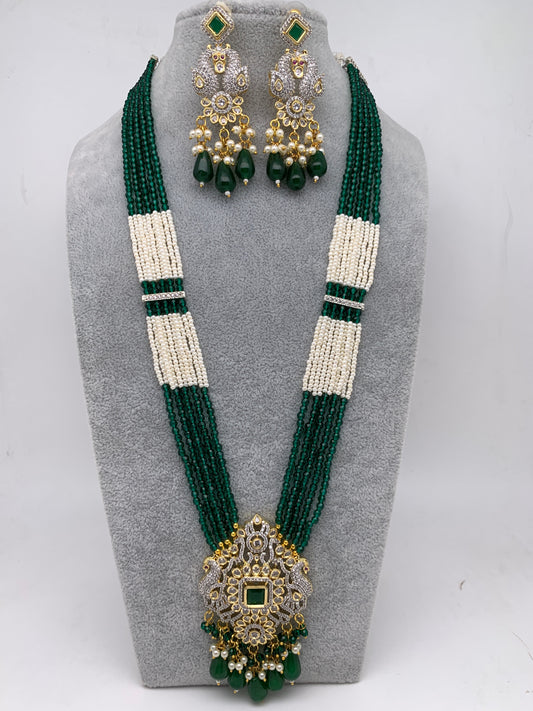Mint Green With White Clay Beads/white Ware Beads With Tassel/ite  Beads 