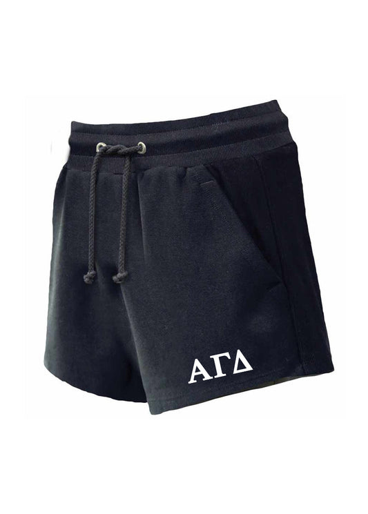 New! Alpha Gam Black Fleece Shorts