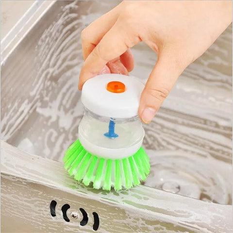 2pcs/set Automatic Liquid Dispenser Pot Brush & Soap Dispensing Hand Brush,  Kitchen Tools For Dishwashing, Sink, And Countertops Cleaning
