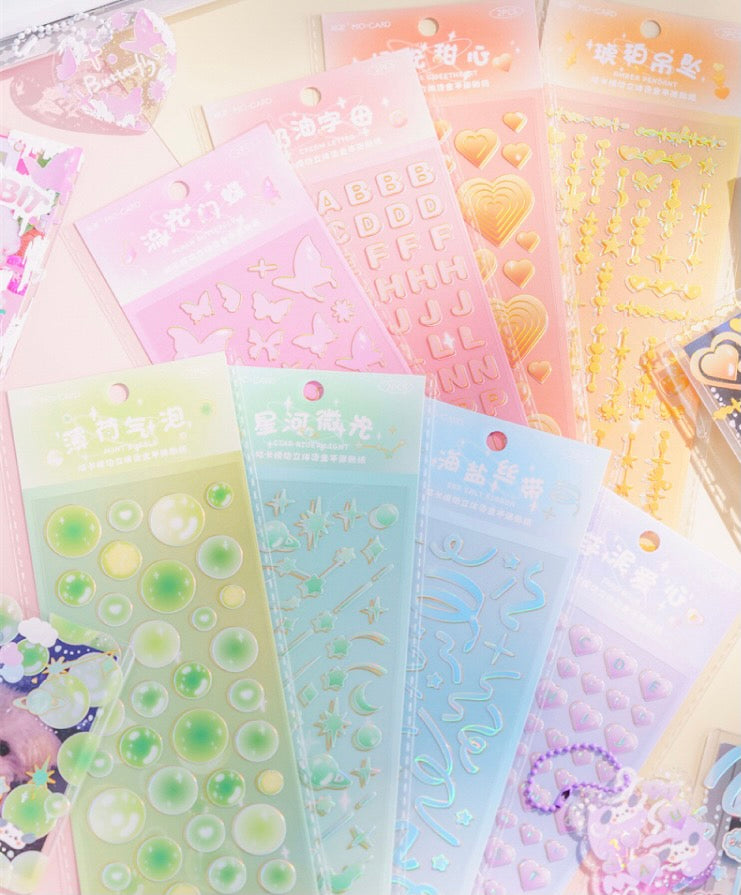 Cute Bubble Bunny Deco Sticker, Toploader Deco Sticker, Chrystal, Cotton  Candy Sticker, Spaceship Stickers 