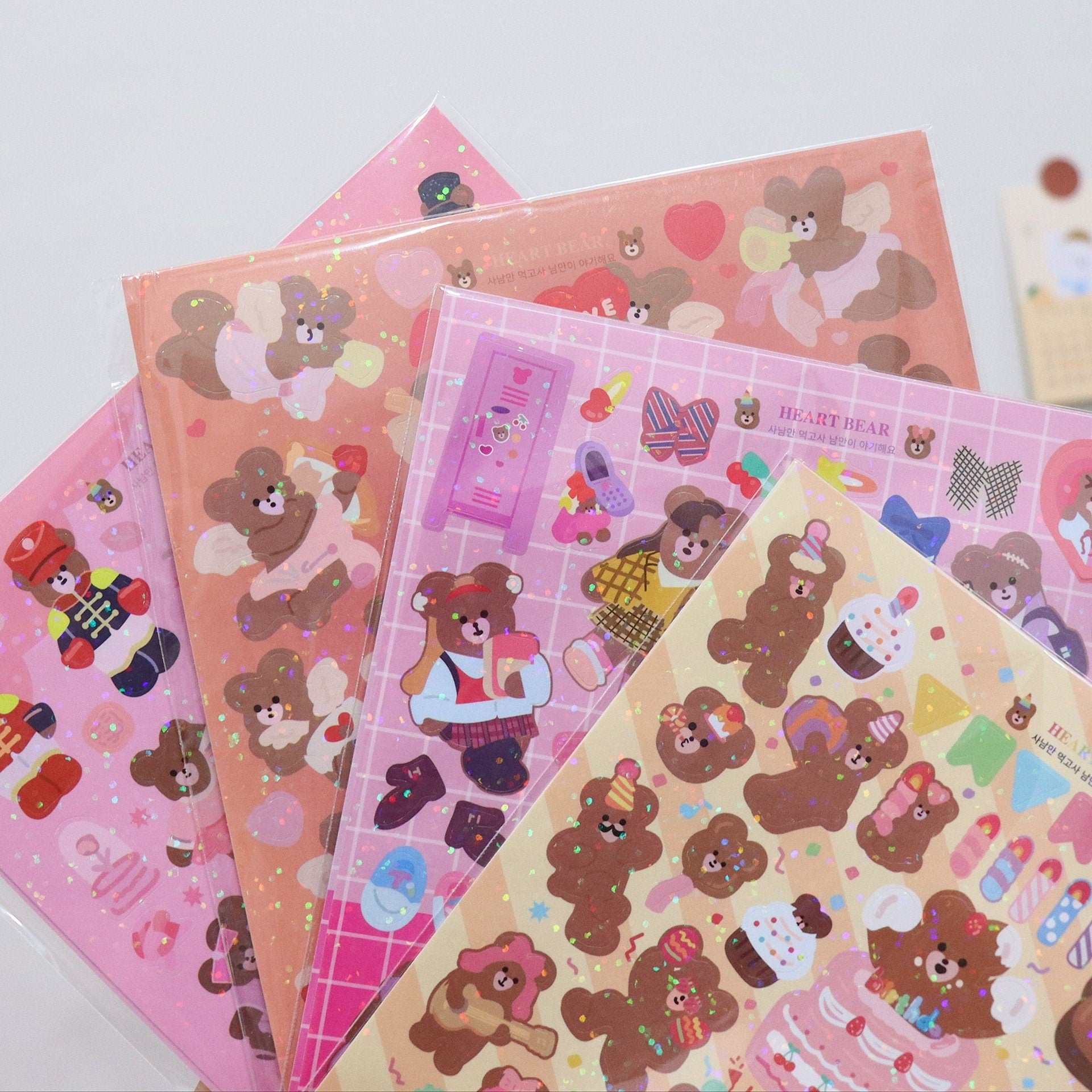 Kawaii dog and cat deco sticker sheet, Polco kpop toploader deco stick