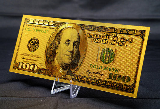 24K GOLD Plated Foil $50 Dollar Bill Collectible Novelty