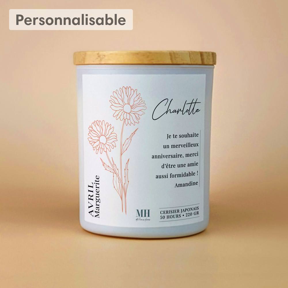 Fleur de Naissance - Avril - Bougie personnalisable – Miltonia Home