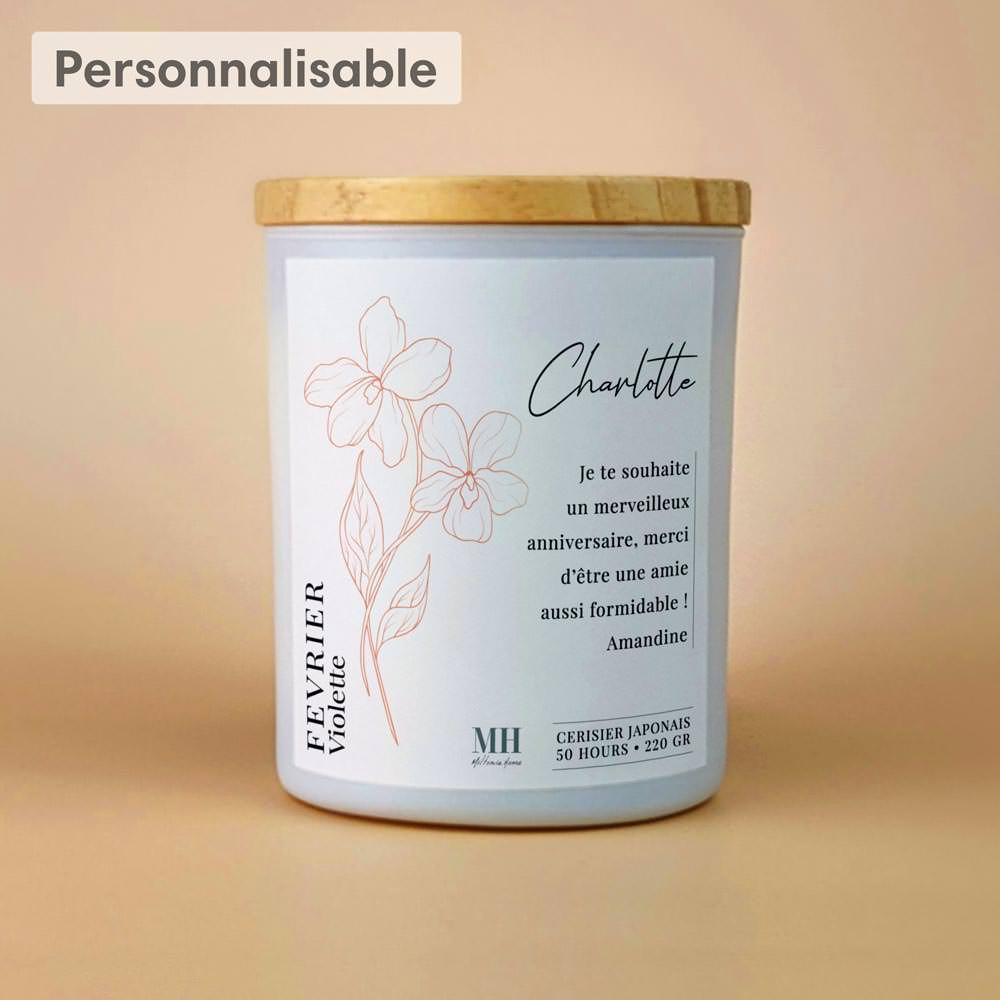 Fleur de Naissance - Février - Bougie personnalisable – Miltonia Home