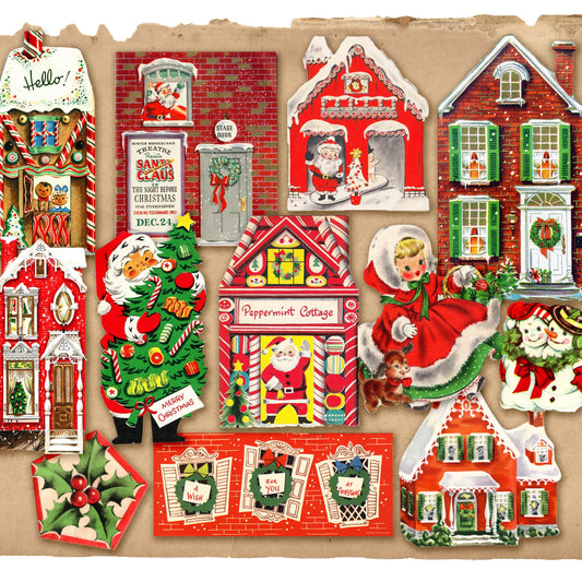 Vintage Christmas Stickers Pack - Cherry Moon Factory