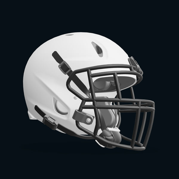 gray football helmet