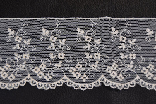 Wide Floral Embroidered Lace Trim