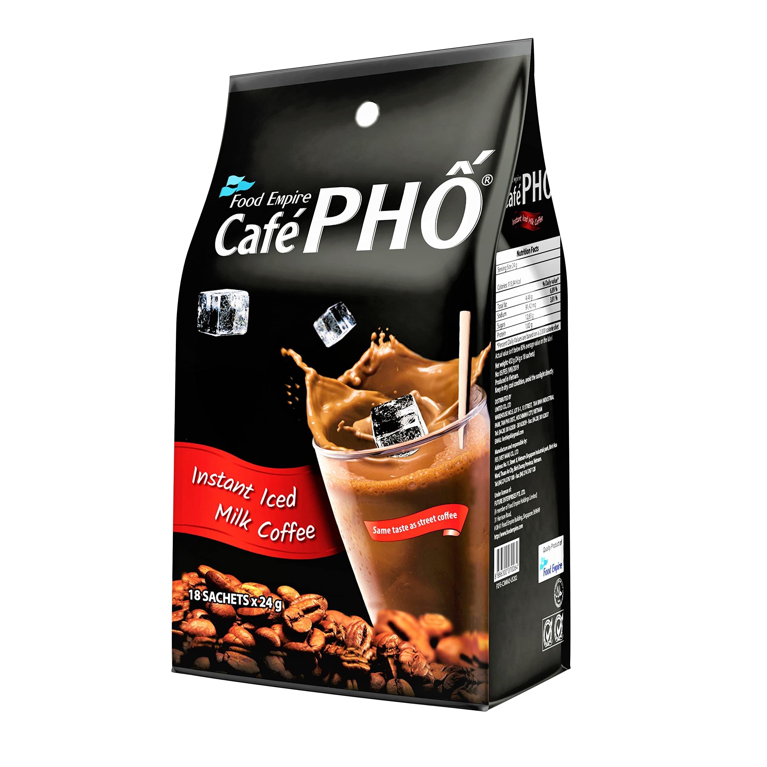 Cafe Pho Vietnamese 3in1 Instant Coffee Mix, Iced Milk Coffee, Cafe Su