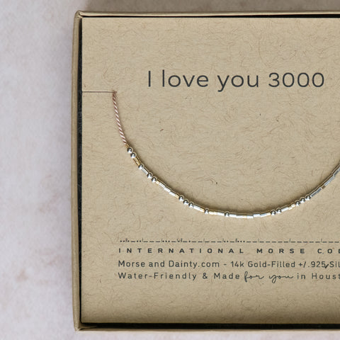 I love you 3000 Morse Code Bracelet
