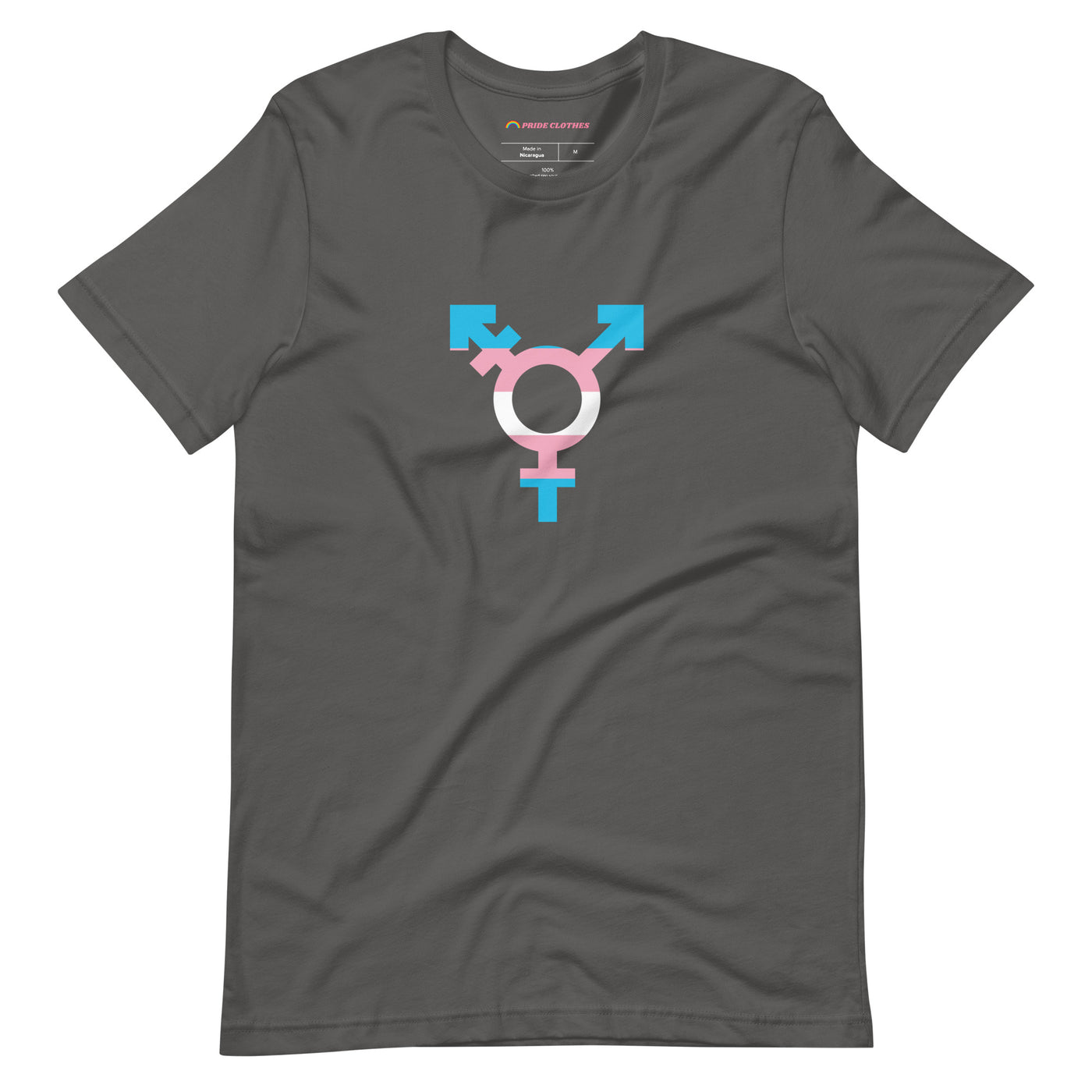 Pride Clothes - Authentic and Beautiful Trans Pride Flag Symbol T-Shirt - Asphalt