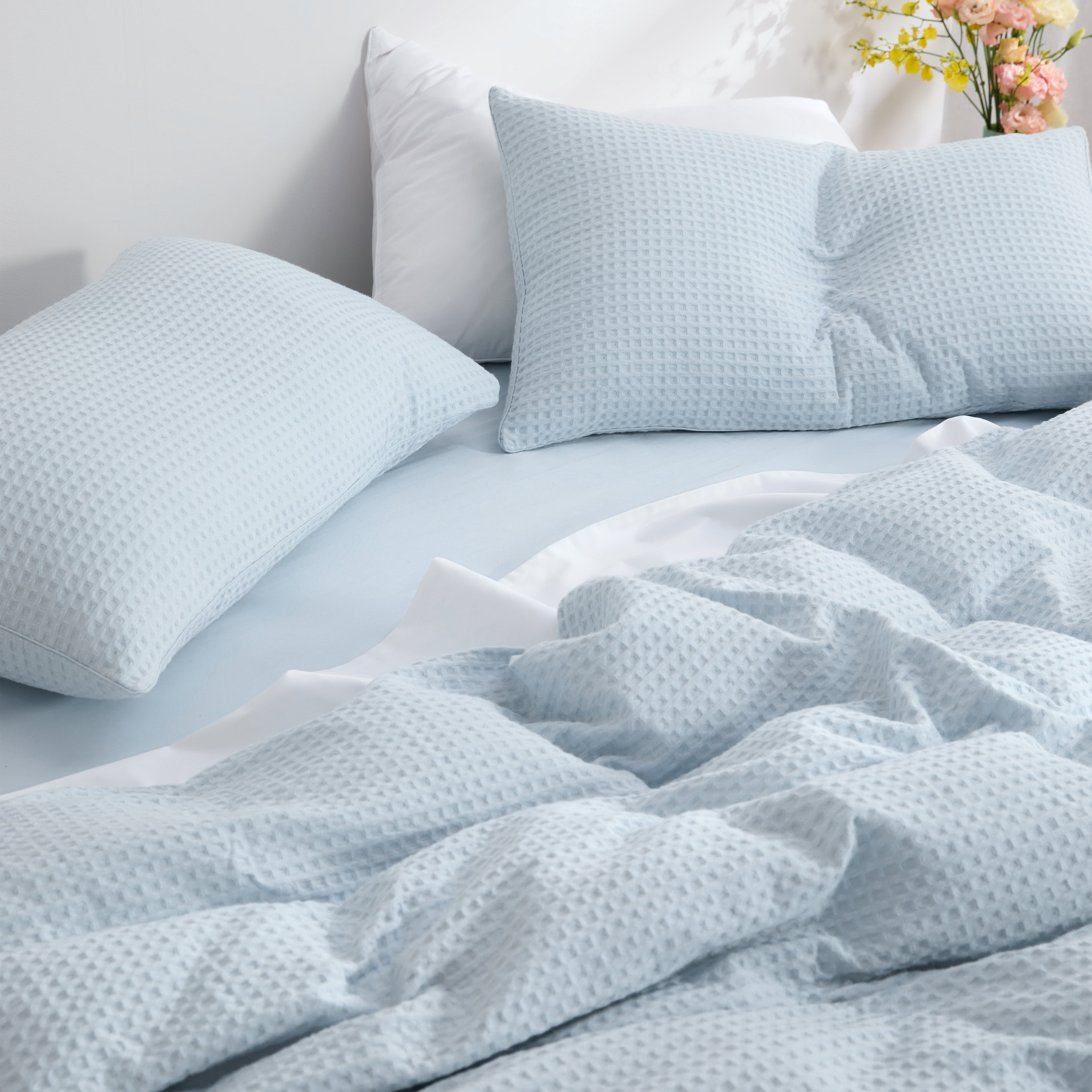 100% Cotton Waffle Weave Duvet Cover Set