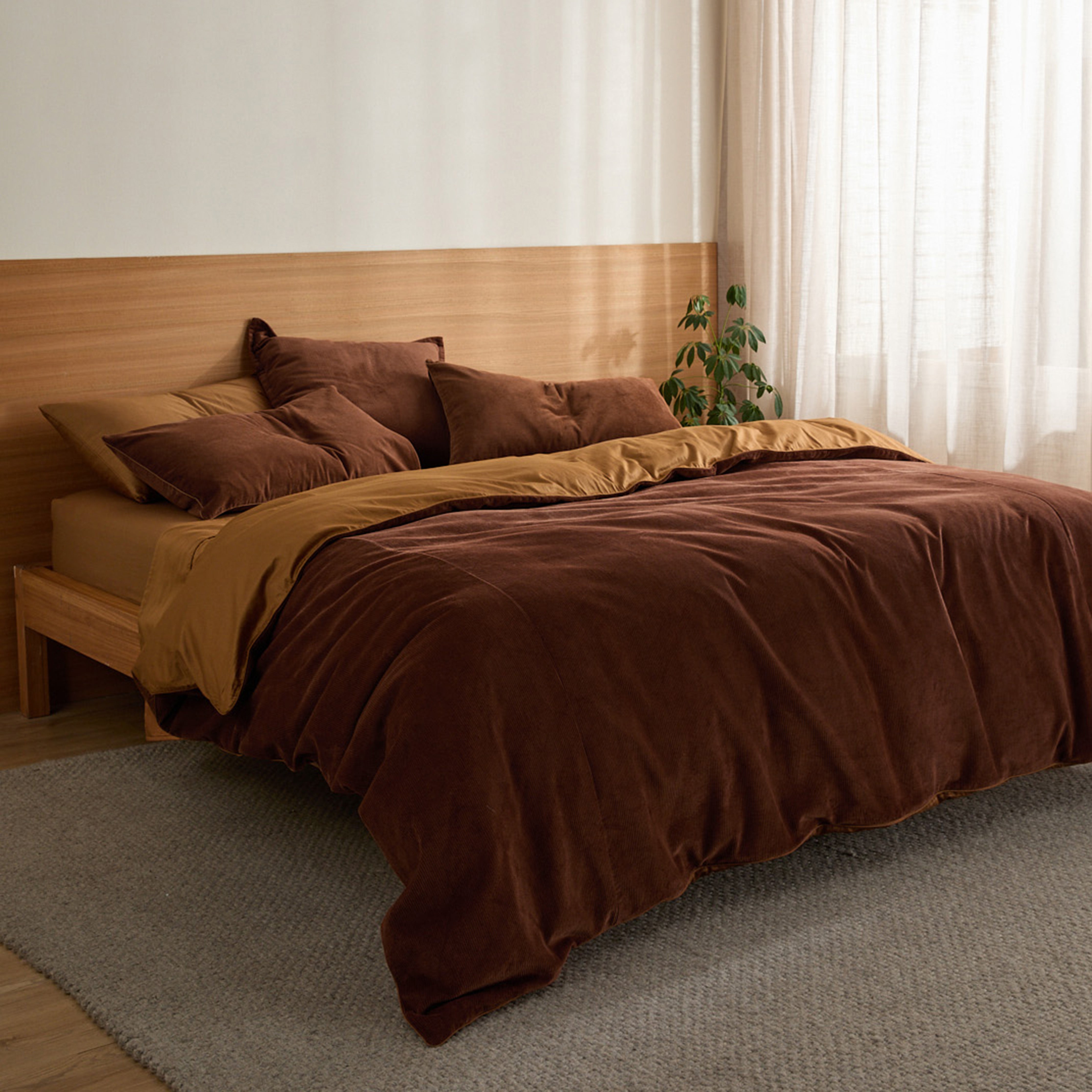 Terracotta Flax Linen Quilt Cover Set