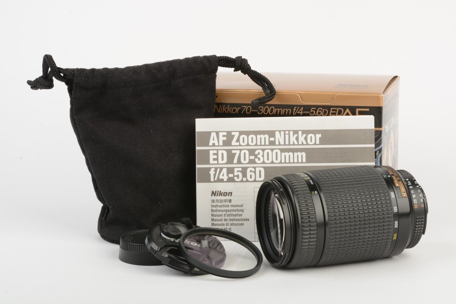 EXC+++ NIKON NIKKOR AF 70-300mm f4-5.6D ED ZOOM LENS, CAPS, HOOD