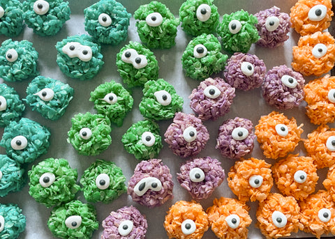 Monster eyeball rice crispy treats