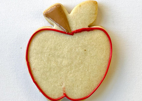 Apple Cookie with Royal Icing initial step