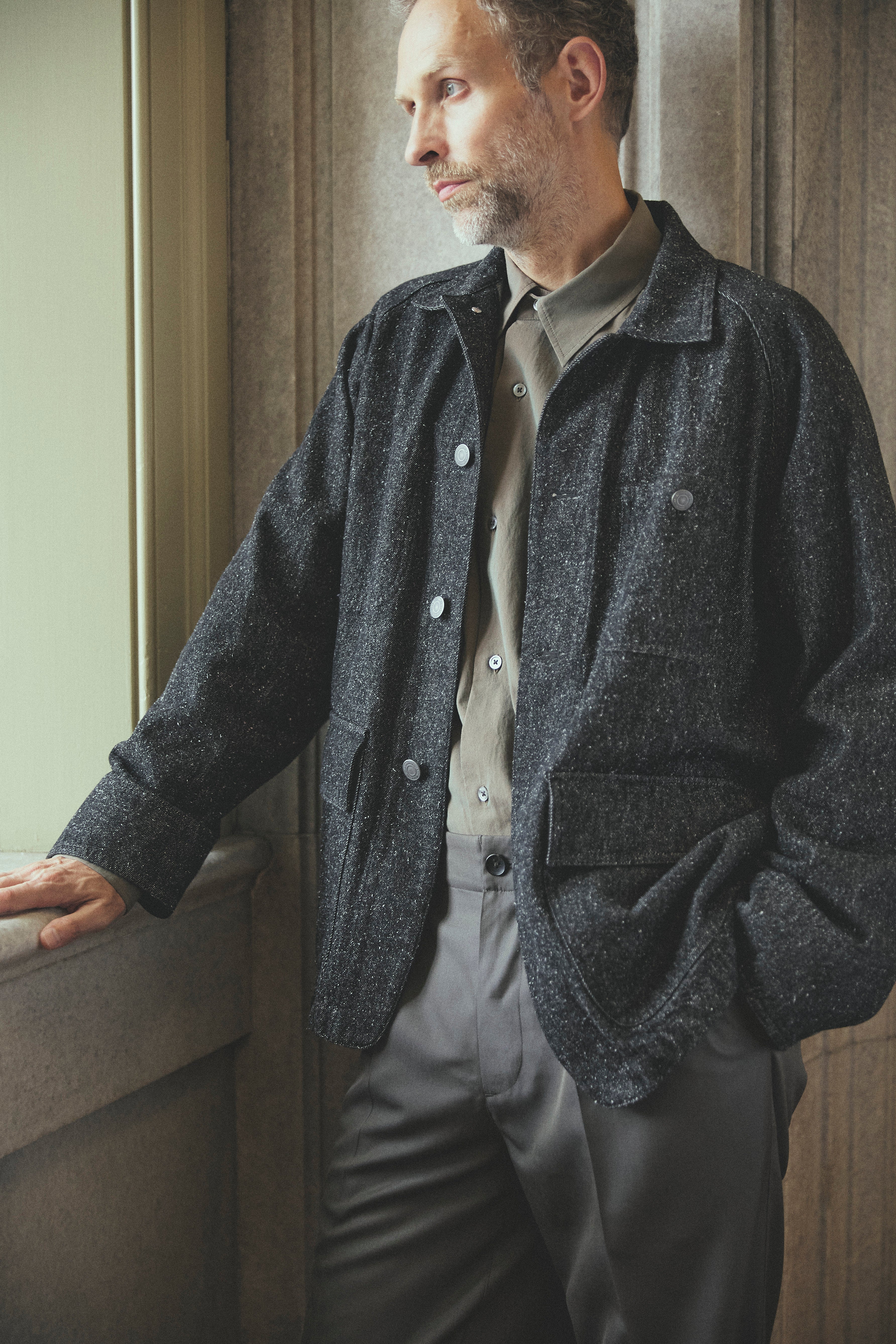 Cornier コルニエ SILK NEP DENIM BLOUSON-