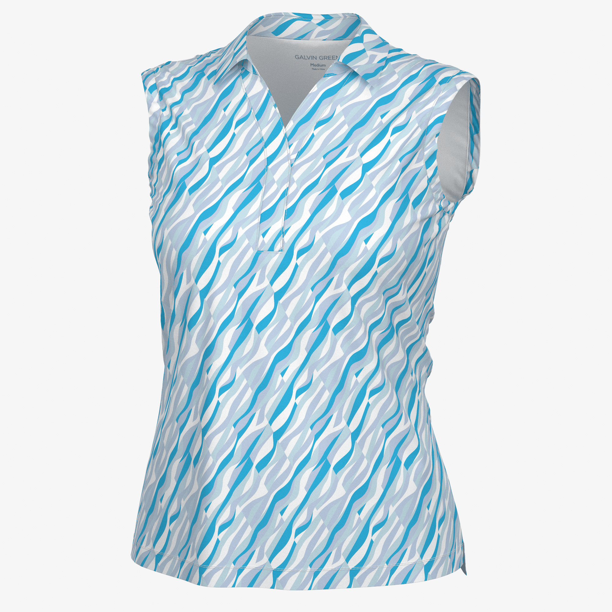 Galvin Green - Melissa - Breathable sleeveless golf shirt Alaskan Blue/White XS Golf Shirt - Sleeveless