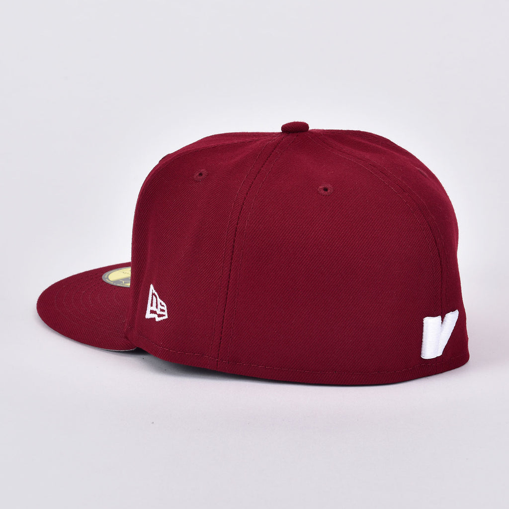 red p fitted hat