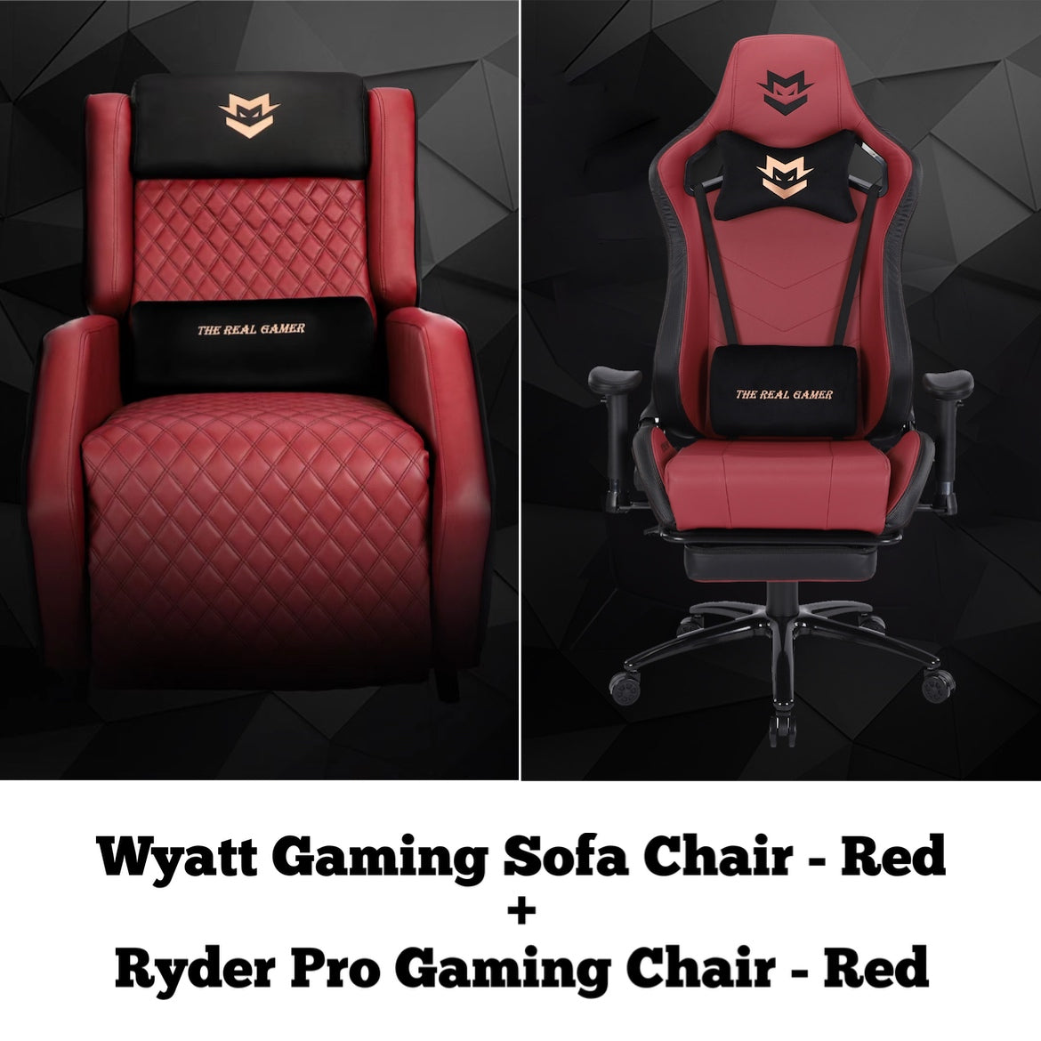 Wyatt Gaming Sofa Chair + Ryder Pro Gaming Chair - Red – The Real Gamer
