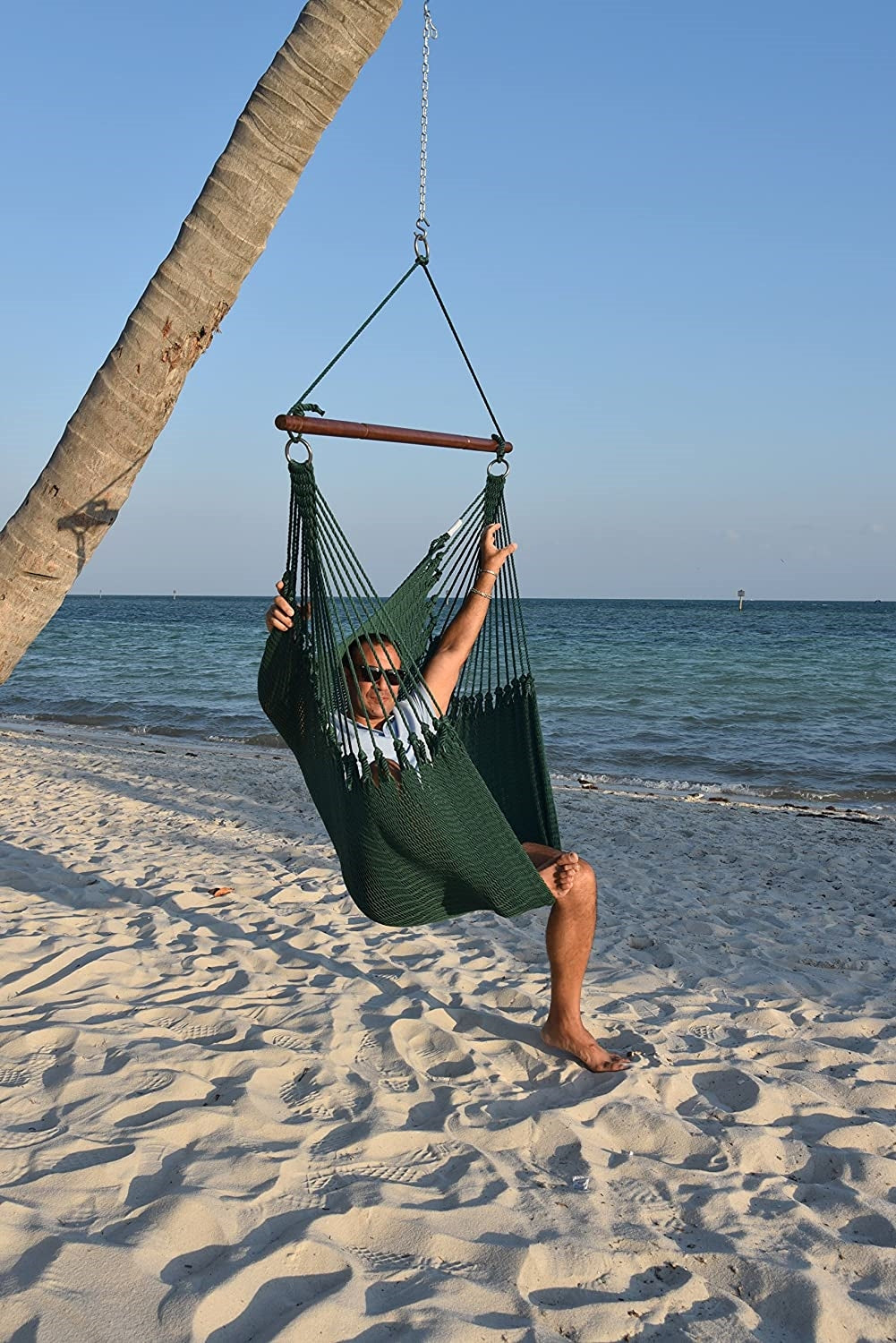 業界No.1 Jumbo Caribbean Hammock 55 INCH Soft-Spun Polyester (Olive) 