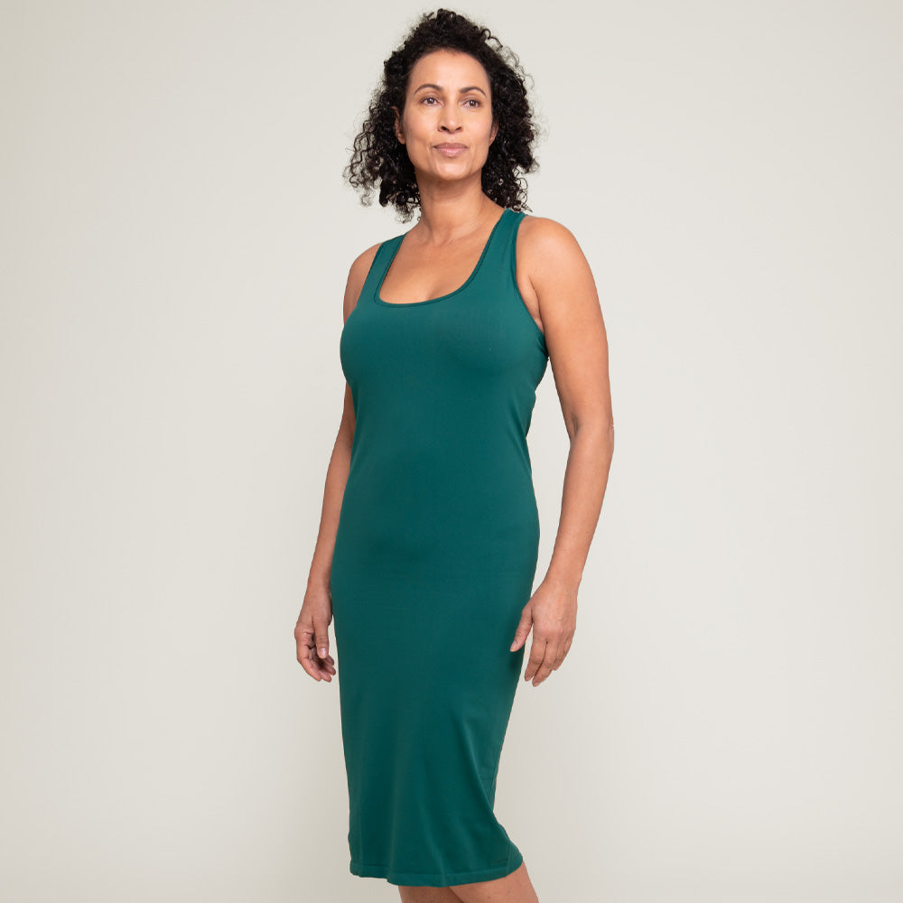 Anti-Flush™  Midi Lounge Dress - Dark Green - Become product image