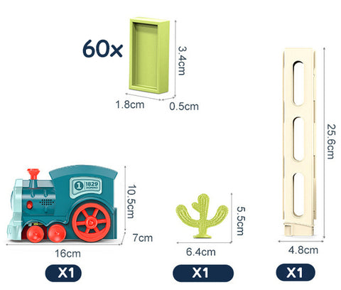 Brinquedo Trem Empilha Dominó Interativo - 60 Peças