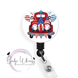 4th of July - Gnomes - Pin, Magnet or Badge Holder