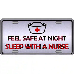 Feel Safe At Night Metal Novelty License Plate - The Salty Medic 