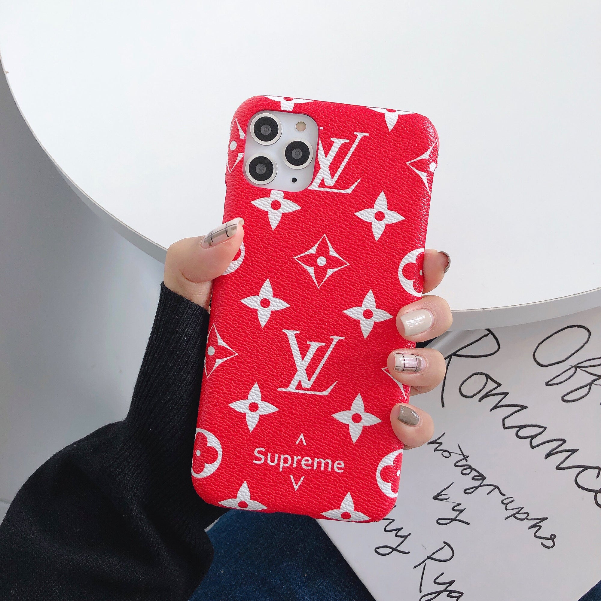 louis vuitton and supreme phone case