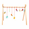 Wooden Play gym with hanging mobiles
