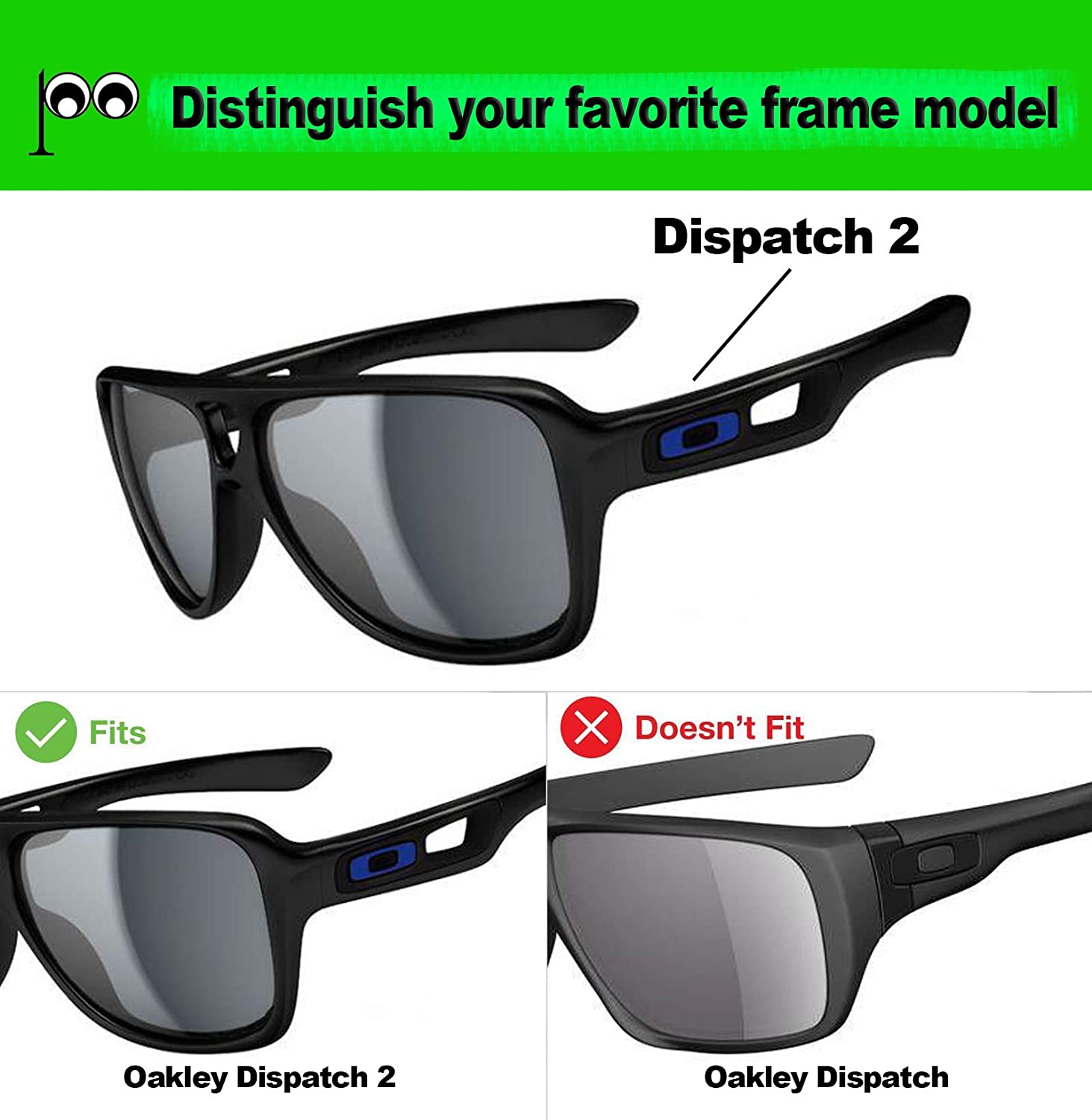 Prizo Polarized Replacement Lenses for Oakley Dispatch 2 Sunglasses OO –  