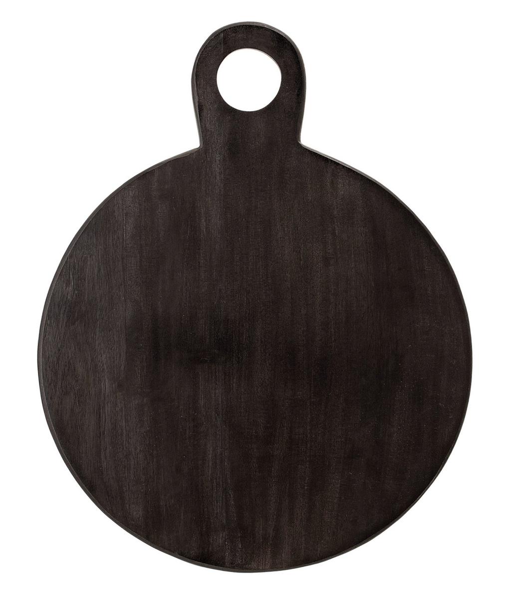 Granada Round Tray in Mango Wood Gray | Arhaus