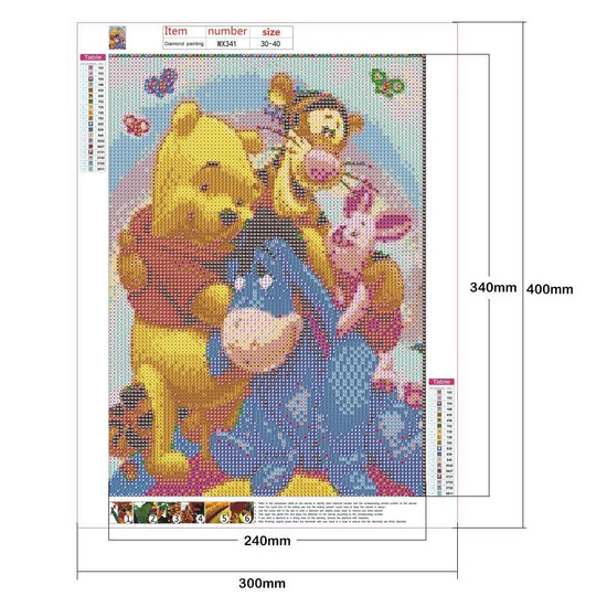 5D Disney Diamond Painting Kit - Full Drill Winnie The Pooh & Friends