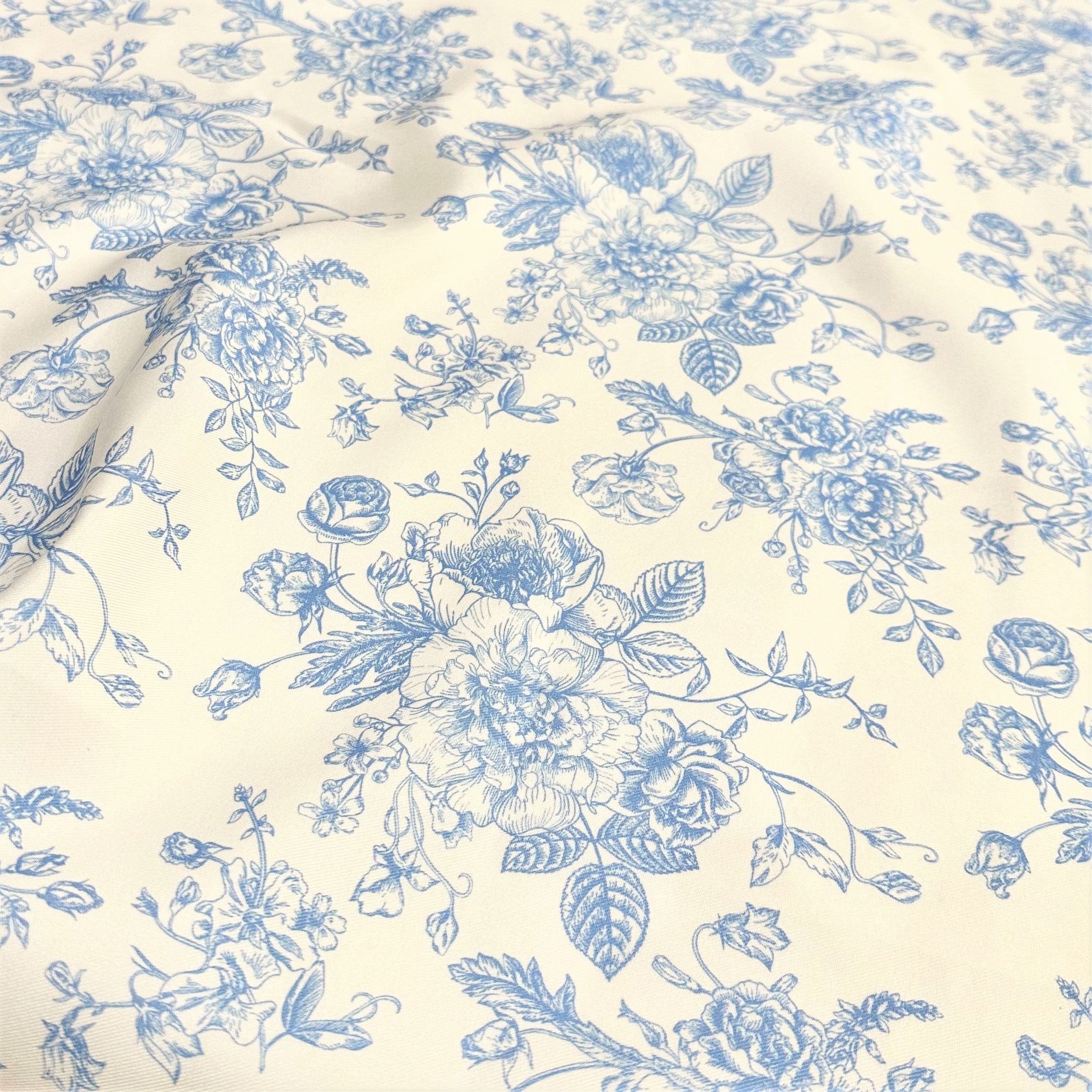 French Toile (Poly Print) Wholesale Fabric in Lt Blue – Urquid Linen