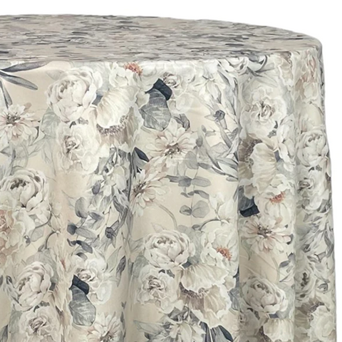 floral white table linen