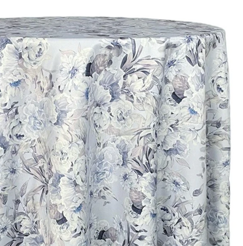 Floral pale blue table linen